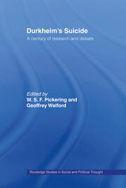 Durkheim's Suicide: A Century of Research and Debate book cover