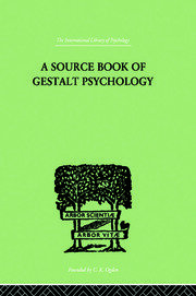 A Source Book Of Gestalt Psychology book cover