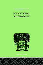 Educational Psychology: Its problems and methods book cover