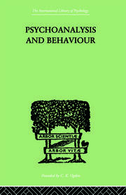 Psychoanalysis And Behaviour book cover