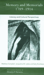 Memory and Memorials, 1789-1914: Literary and Cultural Perspectives book cover