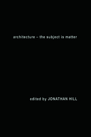 Architecture: The Subject is Matter book cover