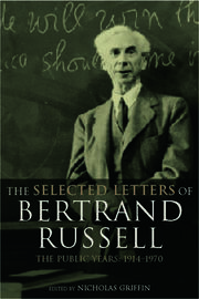 The Selected Letters of Bertrand Russell, Volume 2: The Public Years 1914-1970 book cover