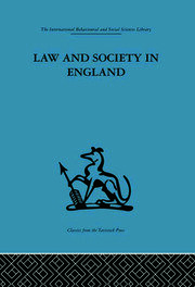 Law and Society in England book cover