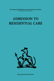 Admission to Residential Care book cover