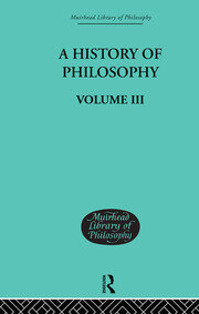 History of Philosophy: Volume III book cover