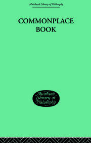 Commonplace Book: 1919-1953 book cover
