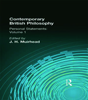 Contemporary British Philosophy: Personal Statements    First Series book cover