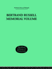 Bertrand Russell Memorial Volume book cover