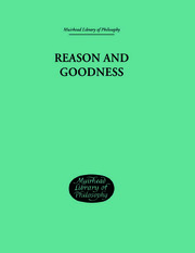 Reason and Goodness book cover