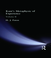 Kant's Metaphysic of Experience: Volume II book cover