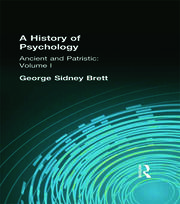 A History of Psychology: Ancient and Patristic    Volume I book cover