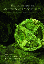 Encyclopedia of Ancient Natural Scientists: The Greek Tradition and its Many Heirs book cover