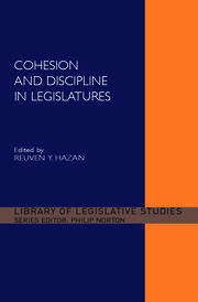 Cohesion and Discipline in Legislatures book cover