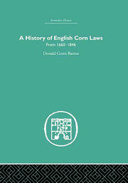 History of English Corn Laws, A: From 1660-1846 book cover