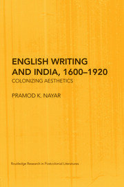 English Writing and India, 1600-1920: Colonizing Aesthetics book cover