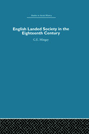 English Landed Society in the Eighteenth Century book cover