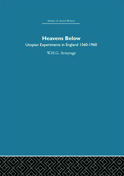 Heavens Below: Utopian Experiments in England, 1560-1960 book cover