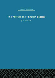 The Profession of English Letters book cover