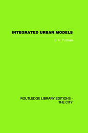 Integrated Urban Models Vol 1: Policy Analysis of Transportation and Land Use (RLE: The City) book cover