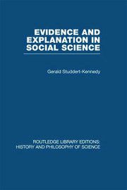 Evidence and Explanation in Social Science: An Inter-disciplinary Approach book cover