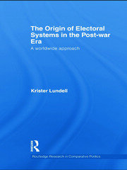 The Origin of Electoral Systems in the Postwar Era: A worldwide approach book cover