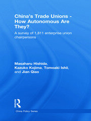 China's Trade Unions - How Autonomous Are They?: A Survey of 1811 Enterprise Union Chairpersons book cover