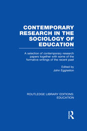 Contemporary Research in the Sociology of Education (RLE Edu L) book cover