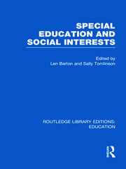 Special Education and Social Interests (RLE Edu M) book cover
