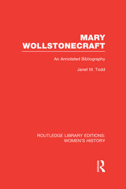 Mary Wollstonecraft: An Annotated Bibliography book cover