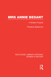 Mrs Annie Besant: A Modern Prophet book cover