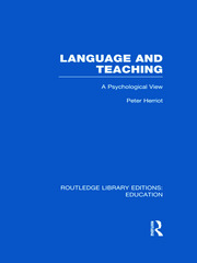 Language & Teaching: A Psychological View book cover