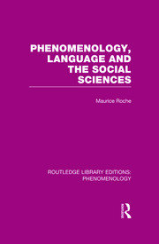 Phenomenology, Language and the Social Sciences book cover