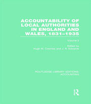 Accountability of Local Authorities in England and Wales, 1831-1935 Volume 2 (RLE Accounting) book cover