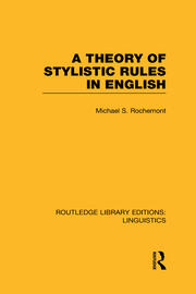 A Theory of Stylistic Rules in English book cover