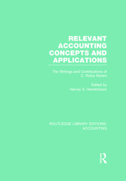 Relevant Accounting Concepts and Applications (RLE Accounting): The Writings and Contributions of C. Rufus Rorem book cover