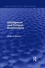 Intelligence and Cultural Environment book cover