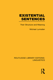 Existential Sentences: Their Structure and Meaning book cover