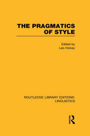 The Pragmatics of Style book cover
