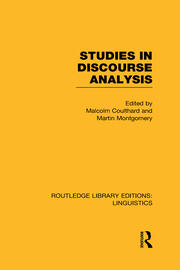 Studies in Discourse Analysis (RLE Linguistics B: Grammar) book cover