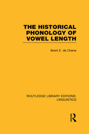 The Historical Phonology of Vowel Length book cover