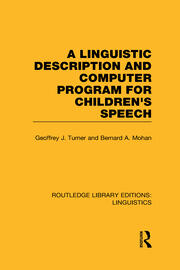 A Linguistic Description and Computer Program for Children's Speech book cover