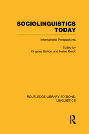 Sociolinguistics Today: International Perspectives book cover
