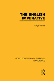 The English Imperative (RLE Linguistics D: English Linguistics) book cover