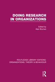 Doing Research in Organizations (RLE: Organizations) book cover