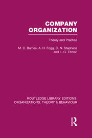 Company Organization (RLE: Organizations): Theory and Practice book cover