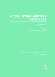 Accounting History 1976-1986 (RLE Accounting): An Anthology book cover