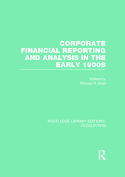 Corporate Financial Reporting and Analysis in the early 1900s (RLE Accounting) book cover