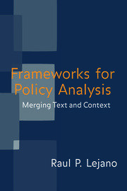 Frameworks for Policy Analysis: Merging Text and Context book cover