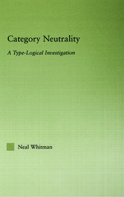 Category Neutrality: A Type-Logical Investigation book cover